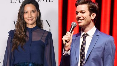 John Mulaney (right) confirmed he and Olivia Munn (left) are expecting a baby.