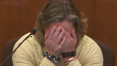 In this screen grab from video, former Brooklyn Center Police Officer Kim Potter becomes emotional as she testifies in court, Friday, Dec. 17, 2021 at the Hennepin County Courthouse in Minneapolis, Minn.