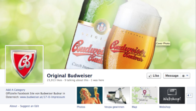 Budweiser Facebook example