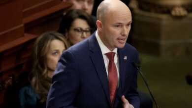 Gov. Spencer Cox delivers his State of the State address in the Utah House chamber at the Capitol in Salt Lake City on Thursday.