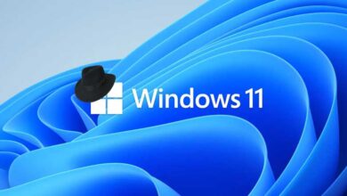 Windows 11 logo with black hat