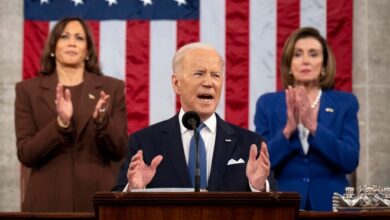 U.S. President Joe Biden delivers the State of the Union address from the House chamber of the United States Capitol in Washington on March 1, 2022.