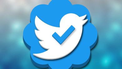 Concept art of Twitter logo with blue check mark