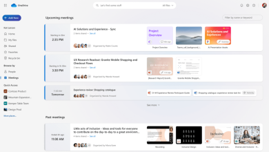 OneDrive Meetings interface
