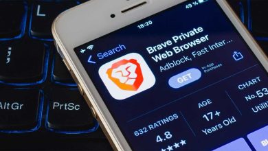 Brave Browser auf Smartphone-Bildschirm